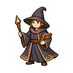 Zauberergewand Muster — 256×256 Pixel-Art-Sprite