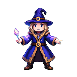 Hechicero — sprite pixel art 256×256