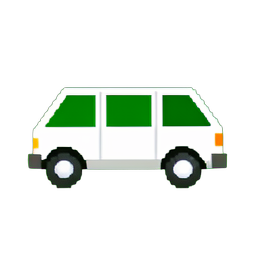 Carro conversível branco — sprite pixel art 256×256