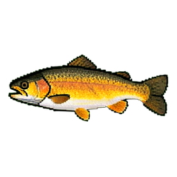 熟魚 (16ビット) — 256×256 ピクセルアートスプライト