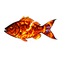 調理された魚 (VFX) — 256×256 ピクセルアートスプライト
