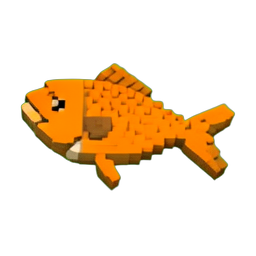 Cooked Fish (Voxel) - 256x256 pixel art sprite