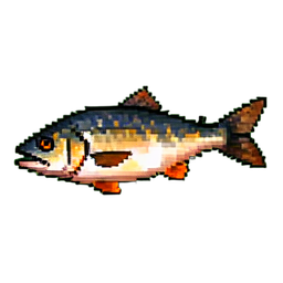 調理された魚 — 256×256 ピクセルアートスプライト