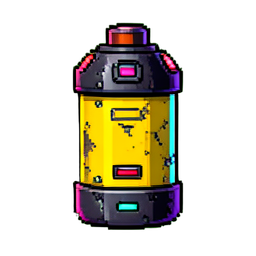 Lata de arrefecimento amarela — sprite pixel art 256×256