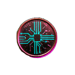 Copper Coin (Cyberpunk) - 256x256 pixel art sprite