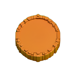 Copper Coin (Voxel) - 256x256 pixel art sprite