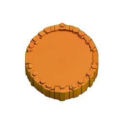 Kupfermünze (Voxel) — 256×256 Pixel-Art-Sprite