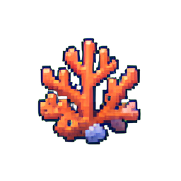 Coral Brain Blue — 256×256 pixel art sprite