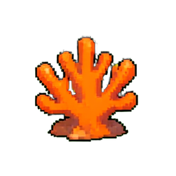 Coral Branch Orange — 256×256 pixel art sprite