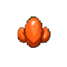 Coral Brooch Pin — 256×256 pixel art sprite