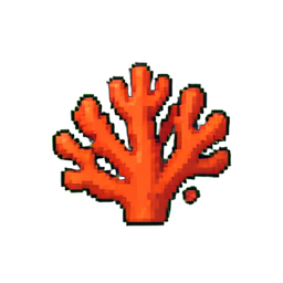 Coral Fan Red — 256×256 pixel art sprite