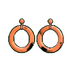 Coral Hoop Earrings — 256×256 pixel art sprite
