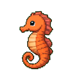Coral Seahorse Mount — 256×256 pixel art sprite