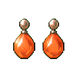 Coral Stud Earrings — 256×256 pixel art sprite