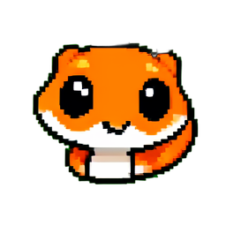 トウモロコシヘビオレンジ — 256×256 ピクセルアートスプライト
