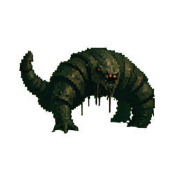 Corpse Crawler Worm — 256×256 pixel art sprite