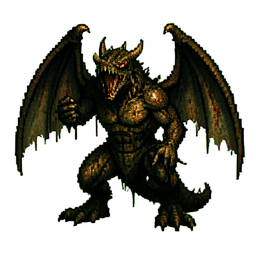 死体のドラゴン — 256×256 ピクセルアートスプライト