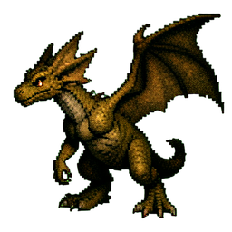 Corrupted Dragon Hatchling — 256×256 pixel art sprite