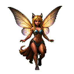 Corrupted Fairy Sprite (Cinemático) — sprite pixel art 256×256