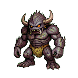 Compañero golem corrompido — sprite pixel art 256×256