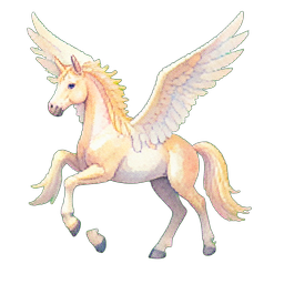 Korrumpierter Pegasus — 256×256 Pixel-Art-Sprite