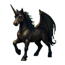 Korrumpierter Einhorn — 256×256 Pixel-Art-Sprite