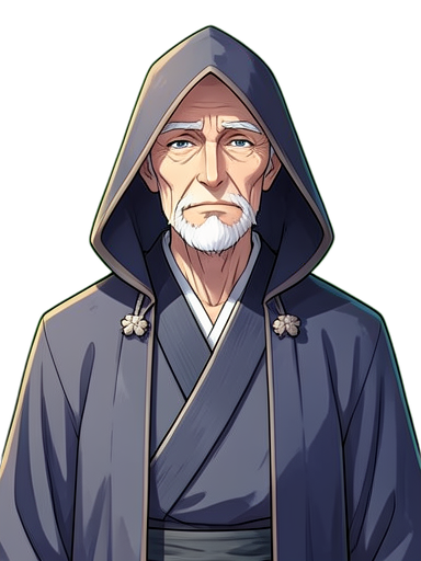 Hutiger Hofmagier — 384×512 Pixel-Art-Sprite