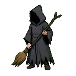 Virgen pálida — sprite pixel art 256×256