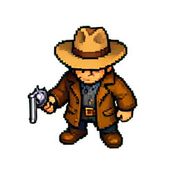 Cowboy (16-Bit) - 256x256 pixel art sprite