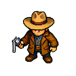 Cowboy (16-Bit) — 256×256 Pixel-Art-Sprite