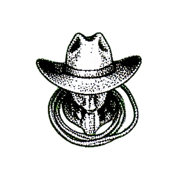 Cowboy (1-bit) — sprite pixel art 256×256
