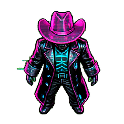 Cowboy (Cyberpunk) - 256x256 pixel art sprite