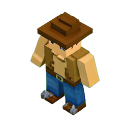 Cowboy (Voxel) - 256x256 pixel art sprite