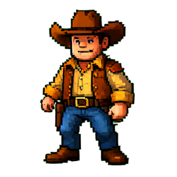Cowboy - 256x256 pixel art sprite