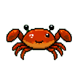 Pas latéral du crabe — sprite pixel art 256×256
