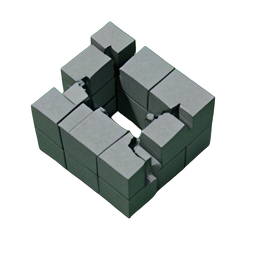 Muro Agrietado (Voxel) — sprite pixel art 256×256