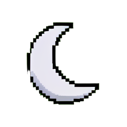 Ícone de lua crescente — sprite pixel art 256×256