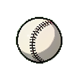 Ballon de cricket — sprite pixel art 256×256