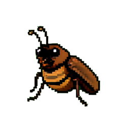 귀뚜라미 갈색 — 256×256 픽셀 아트 스프라이트