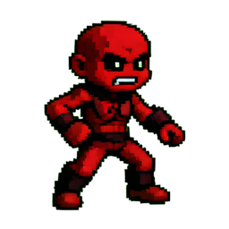 Enfant vampire cramoisi — sprite pixel art 256×256