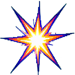 クリティカルヒット星 — 256×256 ピクセルアートスプライト