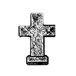 Croix Tombeau (1-Bit) — sprite pixel art 256×256
