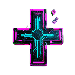 Cross Grave (Cyberpunk) - 256x256 pixel art sprite