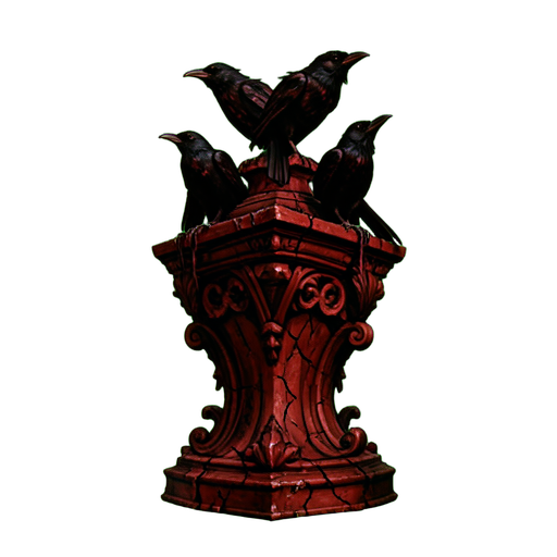 Estátua do Corvo Posado — sprite pixel art 512×512