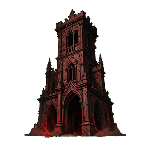 Cielo de la Torre Desmoronada — sprite pixel art 512×512