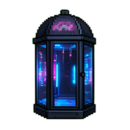 Module de sommeil cryogénique — sprite pixel art 256×256