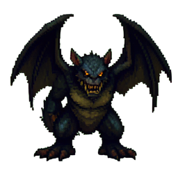 Patriarca murciélago de cripta — sprite pixel art 256×256