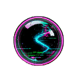 Crystal Ball (Cyberpunk) - 256x256 pixel art sprite
