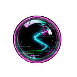 Kristallkugel (Cyberpunk) — 256×256 Pixel-Art-Sprite
