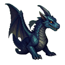 Crystal Dragon Hatchling — 256×256 pixel art sprite